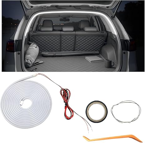 Car Trunk LED Strip Light, 167INCH Silicone Flexible Cuttable Vehicle Trunk Cargo Ambient Lighting, Waterproof Bright Auto Trunk Interior Lamp Decoration, Universal for SUV RV Truck (White)