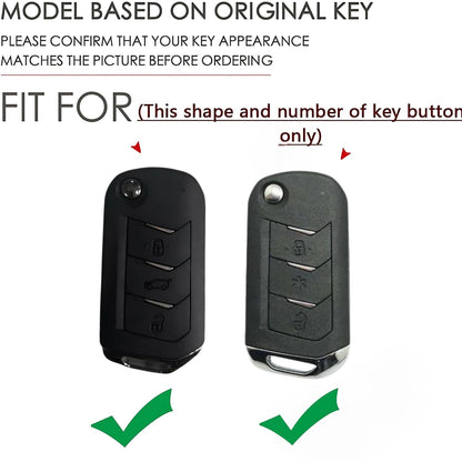 Metal Shell Silicone Key Cover Compatible with Mahindra Scorpio N | XUV 3XO | XUV 300 | Marazzo | XUV 700 | XUV 400 EV | Bolero | Thar | TUV 300 | 3 Button Flip Remote Key Cover
