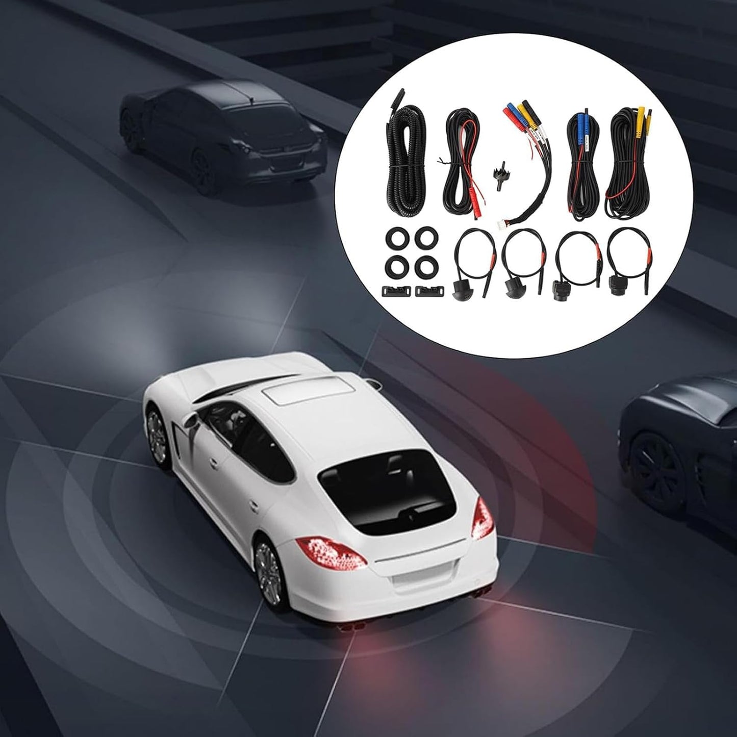 Surround View Camera System, High Resolution 360 Car Camera for Android Auto Radio (720P)