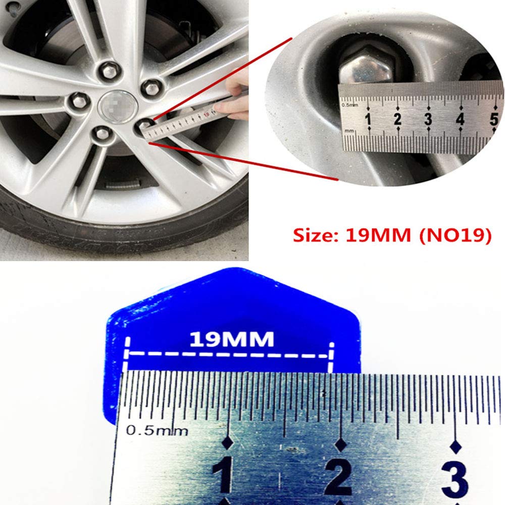 20pcs 19mm Silicone Wheel Lug Nut Covers Hub Screw Rim Bolt Rustproof Tyres Screw Caps Protection Universal Decoration for Car