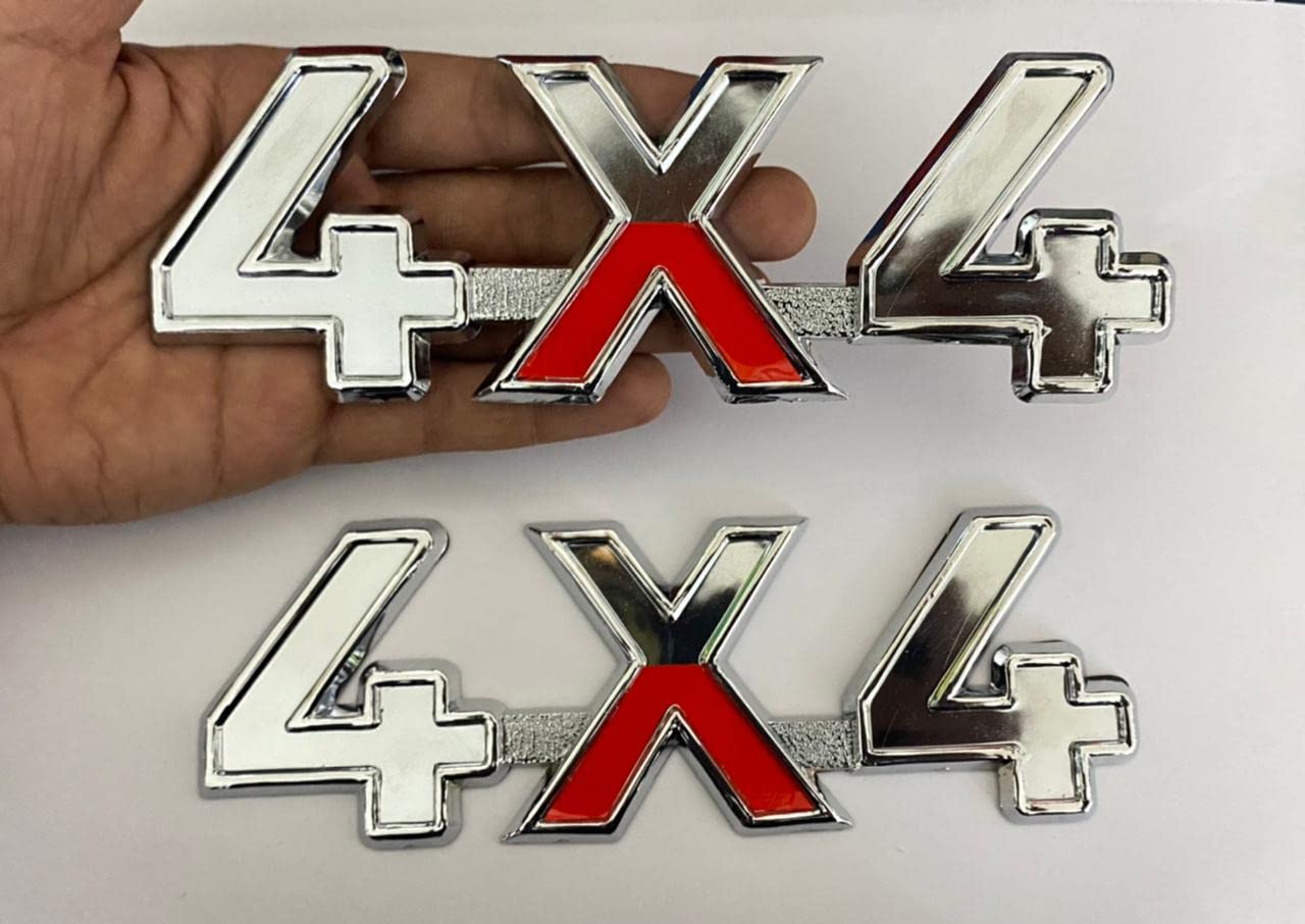 2PC ABS Plastic Thar Crde 4X4 CAR Badge Emblem Monogram Logo Decals Sticker 3D for Mahindra Thar Crde 4X4 (19CM)