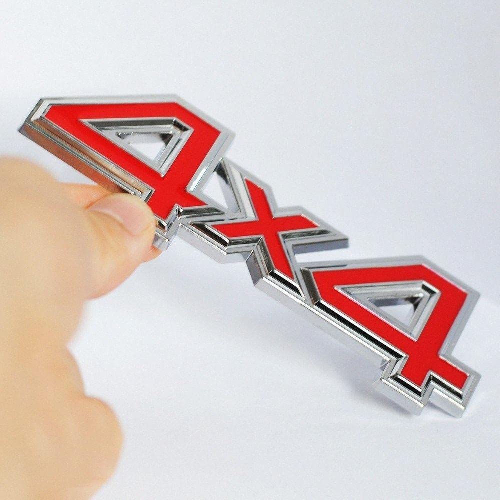 3D Metal 4X4 Four-Wheel Drive Car Sticker Emblem Badge For Universal Cars (Red Black)