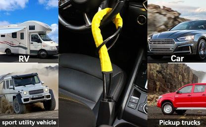 Car Steering Wheel Lock, Heavy Duty Safety Belt Buckle Attachment Steel Car Wheel Lock, Alloy Lock Core Steering Wheel Lock with 3 Keys Car Lock Anti Theft for Truck, SUV, Van, Hatchback