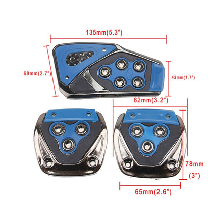 3 Pcs Non-Slip Manual CS-375 Car Pedals kit Pad Covers Set
