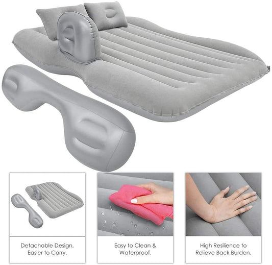 Premium Car Inflatable Bed with Pump & 2 Air Pillow|Quick Inflatable Back Seat Bed|Car Inflatable Mattress|Car Bed Mattress|Car Bed For Kids,Travel,Trips,Camping,Picnic,Pool & Beach|Universal Fit|