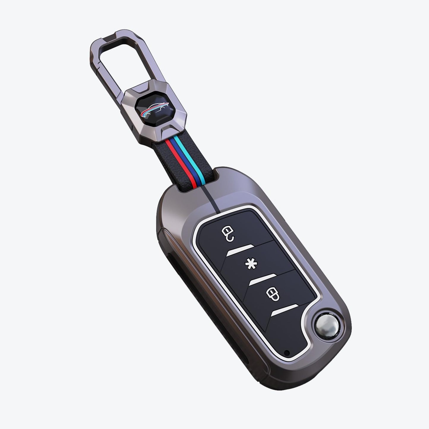 Metal Key Cover Compatible with Mahindra Scorpio N | 3XO | XUV 300 | Marazzo | XUV 700 | XUV 400 ev | Bolero | Thar 3 Button Flip Key