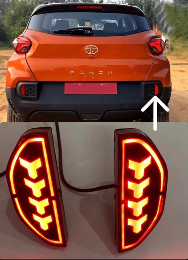 Punch Reverse Led Camera Rear Reflector LED Light/Drl For Tata Punch With Matrix Running Indica ...