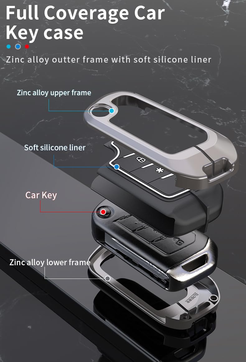 Metal Key Cover Compatible with Mahindra Scorpio N | 3XO | XUV 300 | Marazzo | XUV 700 | XUV 400 ev | Bolero | Thar 3 Button Flip Key