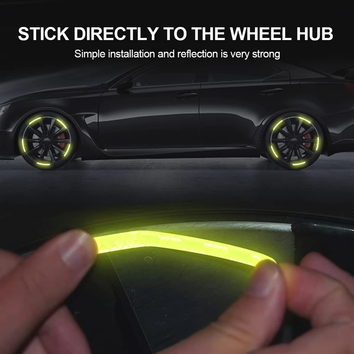 Car Tyre Reflective Stickers for Rim Universal Safety Warning reflective Sticker