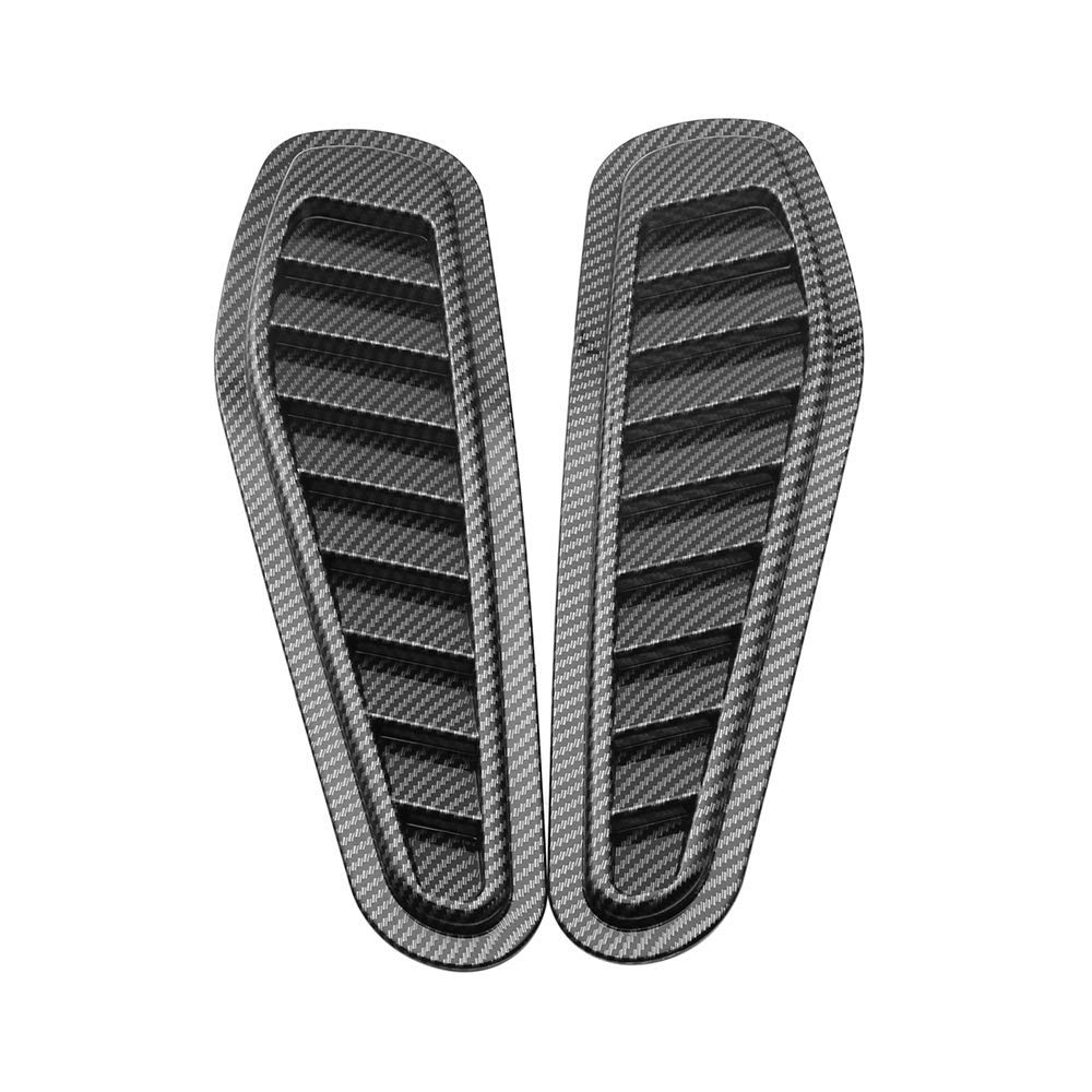 CAR OXYGEN Air Flow Intake Cover,2pcs Carbon Fiber Style Car Air Flow Intake Scoop Hood Decorative Lightweight Scoop Bonnet Vent Hood Cover Universal