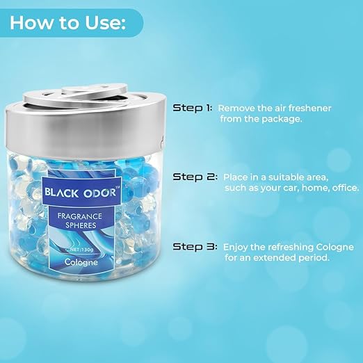 Super Fragrance Black Odor Car Air Freshener B0-10| 130g Bubble Gel Balls | Long-Lasting Scent for Home, Office, Car, Bathroom & Closet | Odor Eliminator & Room Deodorizer (Bubble Gum)