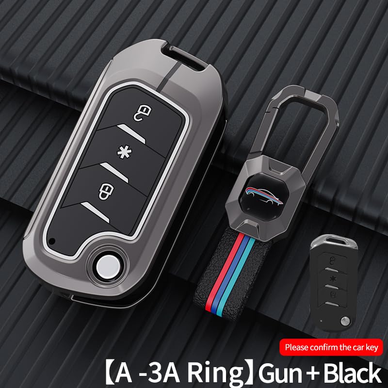 Metal Key Cover Compatible with Mahindra Scorpio N | 3XO | XUV 300 | Marazzo | XUV 700 | XUV 400 ev | Bolero | Thar 3 Button Flip Key