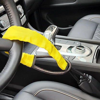 Car Steering Wheel Lock, Heavy Duty Safety Belt Buckle Attachment Steel Car Wheel Lock, Alloy Lock Core Steering Wheel Lock with 3 Keys Car Lock Anti Theft for Truck, SUV, Van, Hatchback