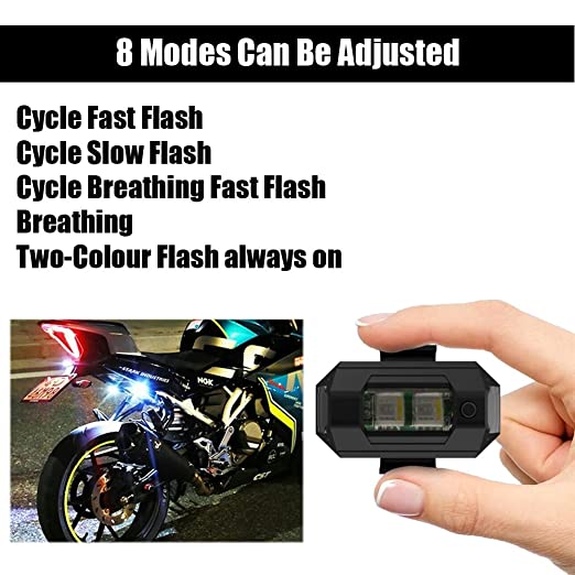 Wireless LED Strobe Lights with Remote Control, High Brightness 7 Colors USB Charging Led Drone Anti-Collision Lights Night Warning Light for Car Motorcycle Aircraft Bike RC