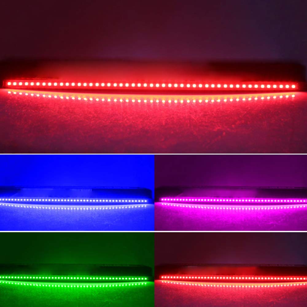 1 set 23.3 inch RGB Knight Rider lights 48 Led 5050 SMD Scanning Knight Rider Light Bar Strip W/Remote Control Turn Signal Third Brake Light M (RGB)