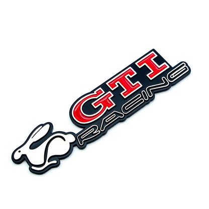 3D Laxury Volkswagen VW Golf GTI Logo GTI Metal Logo GTI Racing Body Side Emblems GTI Racing Badge GTI Fender VW Running Rabbit GTI Logo for All Volkswagen VW Cars
