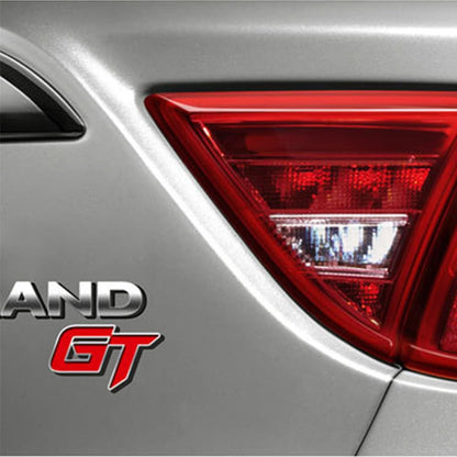 3D GT METAL LOGO STICKER EMBLEM COLOUR (RED CHROME)