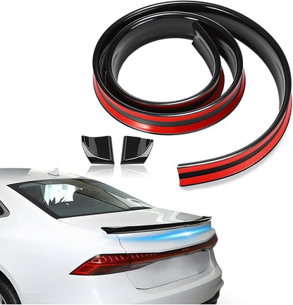 Caroxyen Car Rear Spoilers, Gloss Black Rear Trunk Boot Car Spoiler, Auto Lip Tail Wing, Tail Trunk Boot Roof Trim Sticker, PVC Soft Rubber Bar Spoilers Lip Kit