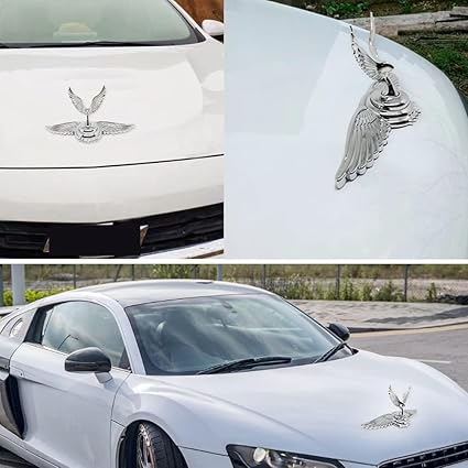 Chrome Flying Eagle Logo Car Hood Ornament Metal Stickers Hood Ornaments for Trucks Auto 3D Stand Decal Bonnet Univeral Emblem Badge