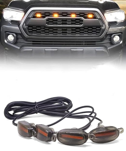 Car Grille LED Light â€“ Universal Waterproof DRL Decorative Grill Lamp for SUV, Jeep, Pickup, Off-Road & Cars (Amber/White/Blue Options)