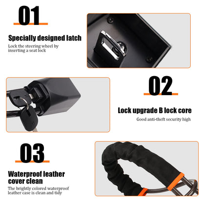 Car Steering Wheel Lock, Heavy Duty Safety Belt Buckle Attachment Steel Car Wheel Lock, Alloy Lock Core Steering Wheel Lock with 3 Keys Car Lock Anti Theft for Truck, SUV, Van, Hatchback