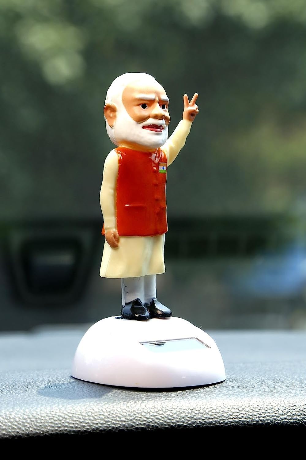 Creative New Car Dashboard Idol PM Narender Modi ji Statue Solar Power Body Shaking Hand & Body for Car, Home Decor Offroading and Showpiece Accessories