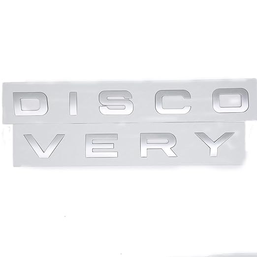 Premium DISCOVERY Car Emblem Letter Set | 3D Chrome Finish Sticker for Front & Rear Bonnet | Compatible with Land Rover Discovery | Waterproof & Durable Adhesive Badge