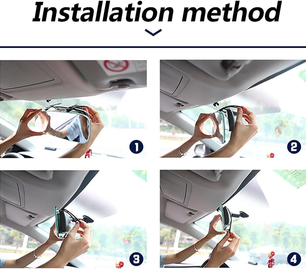 Rear View Mirror 11.8", Wide Angle Rear View Mirror Frameless Universal Panoramic Rearview Mirror, Convex Car Interior Mirror to Reduce Blind Spot Effectively for Cars SUV Trucks Universal