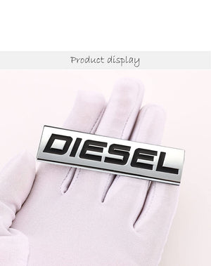 Diesel / Petrol Car Badge 3D Logo Metal Emblem Automotive Sticker Decal Flexes to Cars, Motorcycles, Laptops, Windows, Any Smooth Surface 7.5 cm X 2 cm Black & Red