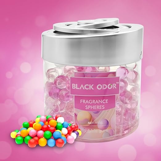 Super Fragrance Black Odor Car Air Freshener B0-10| 130g Bubble Gel Balls | Long-Lasting Scent for Home, Office, Car, Bathroom & Closet | Odor Eliminator & Room Deodorizer (Bubble Gum)