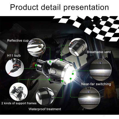 2PC IPHCAR PROJECTOR M612 H11 H8 Compatible 3.0" 12V BI-Xenon Fog Light Projector Housing Without Bulb BALLAST