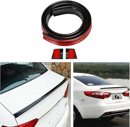 Caroxyen Car Rear Spoilers, Gloss Black Rear Trunk Boot Car Spoiler, Auto Lip Tail Wing, Tail Trunk Boot Roof Trim Sticker, PVC Soft Rubber Bar Spoilers Lip Kit