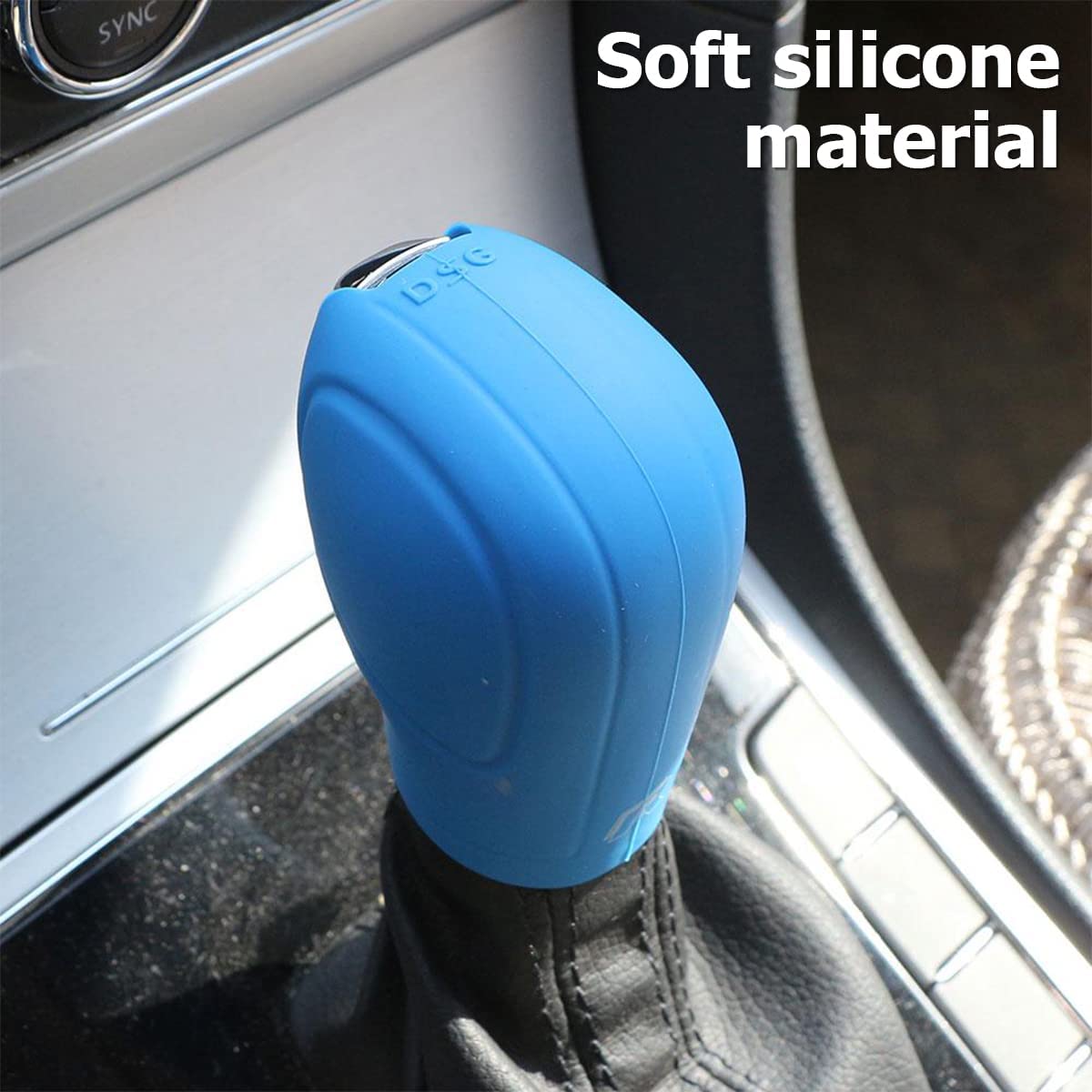 CarOxygen Universal Elastic Silicone Car Automatic Gear Shift Knob Cover Car Protector (Blue)