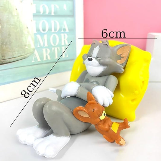 YOURKARTS Tom & Jerry Cute Sleeping Car Interior Accessory – Adorable Cartoon Character Toy for Dashboard, Table Top or Gift Set | Pack of 1 PVC Material | car Accessories 2025