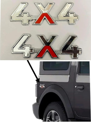 2PC ABS Plastic Thar Crde 4X4 CAR Badge Emblem Monogram Logo Decals Sticker 3D for Mahindra Thar Crde 4X4 (19CM)