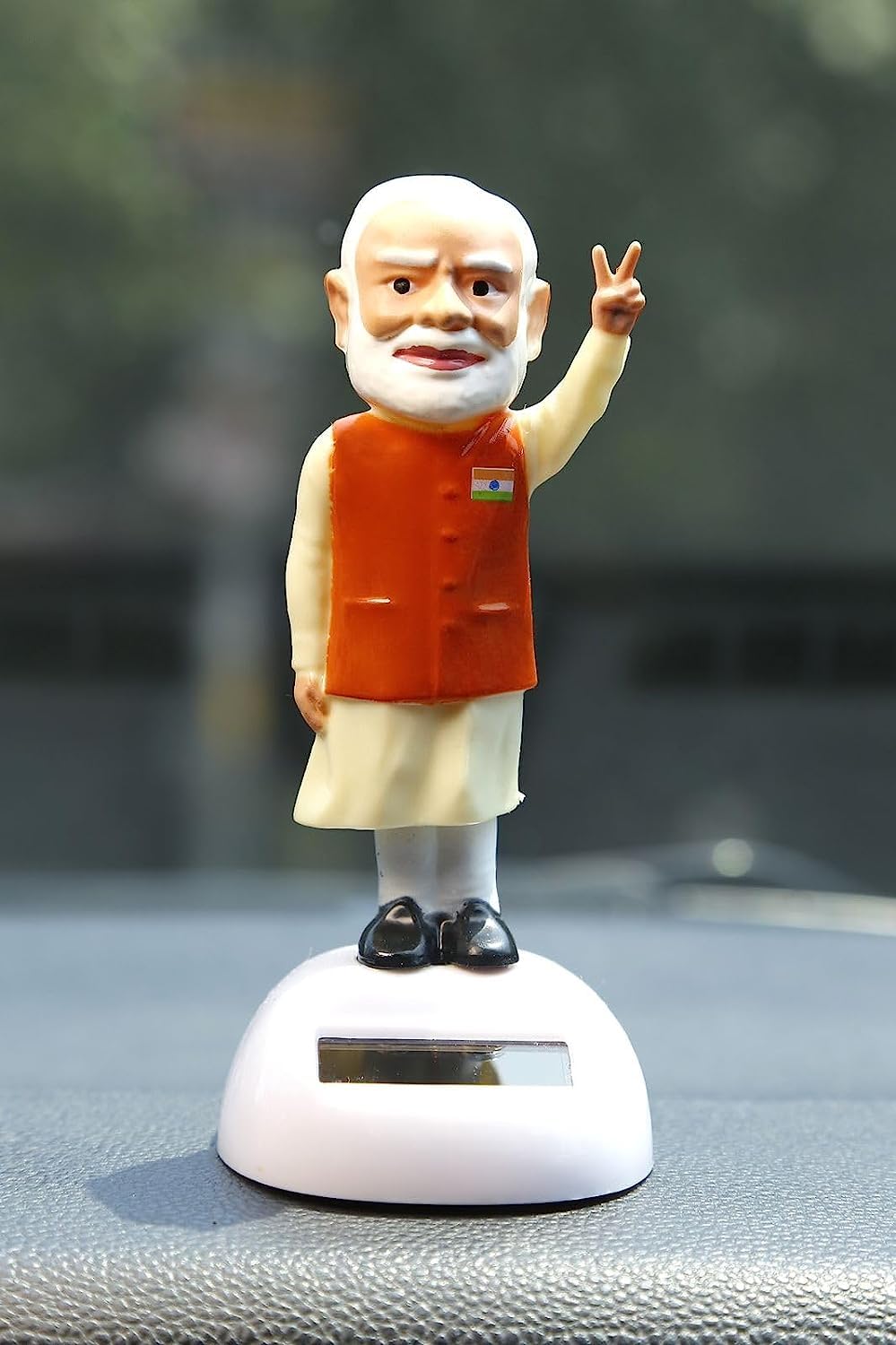 Creative New Car Dashboard Idol PM Narender Modi ji Statue Solar Power Body Shaking Hand & Body for Car, Home Decor Offroading and Showpiece Accessories