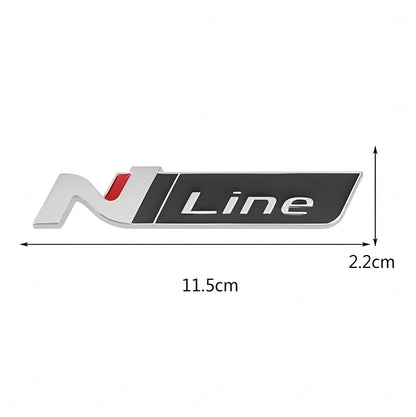 3D Raised N Line Metal Monogram Emblem Badge Sticker for All Cars & Bikes