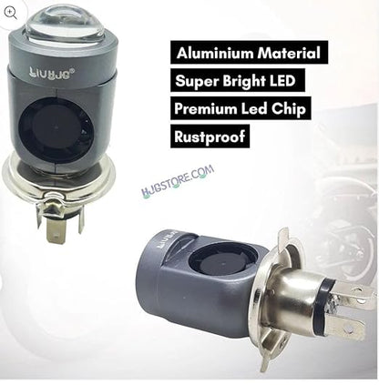 CarOxygen LIU HJG Motorcycle LED Headlight Bulb Yellow/White With H4 Fitting (12V-36V) (30W-50W, pack Of 1)