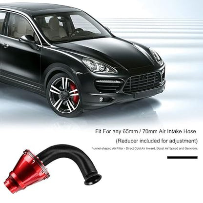 Caroxygen Universal Car Air Filter Mushroom Head Automotive Flow Air Filter Apollo CIS Closed Intake System Air Intake Kit High Flow 70MM | Universal Air Intake Kit System