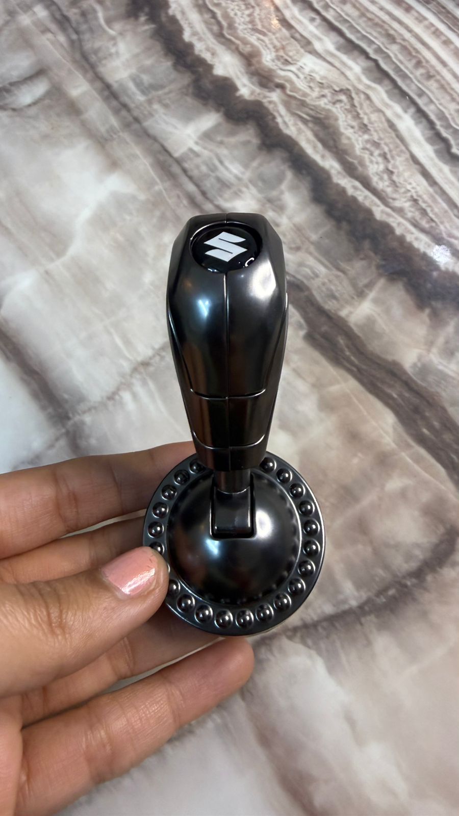 Engine Start Stop Button Cover & Steering Wheel Knob Cover | Premium Car Interior Accessories | Universal Fit | Stylish Black Finish