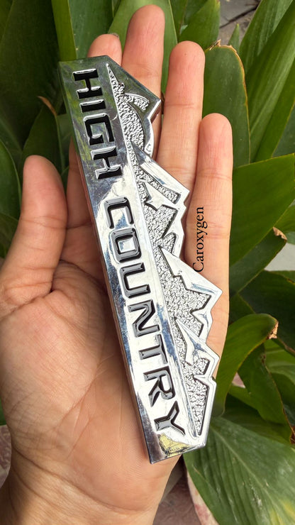 HIGH Country  Logo 12.5 x 2.8cm Car Bike Metal HIGH Country Logo Car Emblem Premium 3D Badge Auto Racing Sport Sticker Grand Tourer Decal