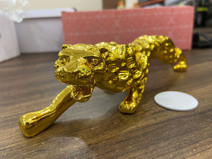 Metal Leopard | Cheetah | Jaguar Realistic Luxury Showpice Statue for Home Decor | Shelf,Office Table, Living Room TV Cabinet CAR Dashboard Decoration Gift