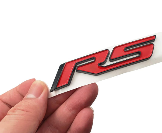 Rs Emblem Badge 3D for Camaro Series Racing Sport Car Truck Door Body Side Fender Rear Trunk Adhesive Emblem Badge Decals for Auto Sport Decoration Accessories