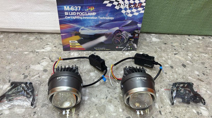 🔥IPHCAR M637 APP 3.0 Inch Bi-LED Fog Lamp Projector Light (3000K + 4800K + 6000K) | 9-18V | IP67 Waterproof | Universal Car Fit | Set of 2