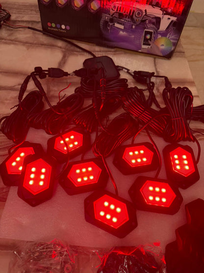 RGBW LED Rock Light Kit (High Power) â€“ 8 Pods Underbody Wheel Well Lights, App & Remote Control, Multicolor Offroad Lighting Kit for Jeep, SUV, Truck, ATV, UTV