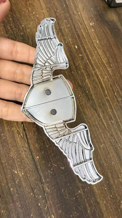 Car Front Hood Blk Emblem  3D Metal Wing Logo Badge