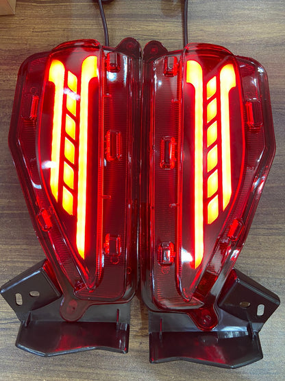 Toyota Fortuner rear bumper LED reflector light matrix design