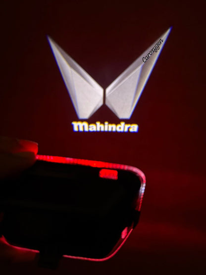 Caroxygen Car LED Door 3D Logo Projector Ghost Shadow Welcome Light Compatible for Mahindra (Pack of 2)