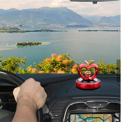 Apple car Solar Perfume Air freshener Car Fragrance Car Solar Rotating Perfume Dashboard Accessories car Organic Perfume(Red)