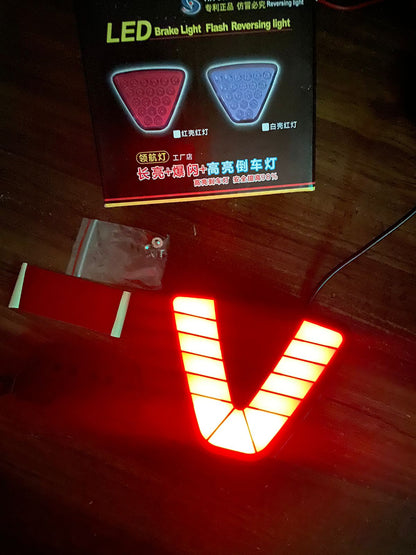 Original Premium Heavy Quality Universal 3rd Brake Lamp F1 Style V Shape Tail Light Universal For All Cars (1 Pcs)